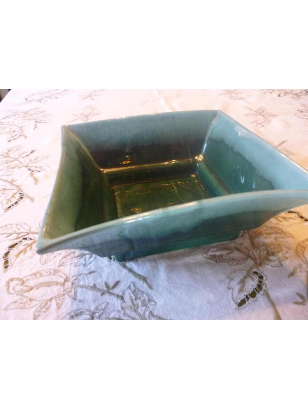 Vintage ROSEVILLE Pasadena Planter No. L-17, Green Drip Glaze